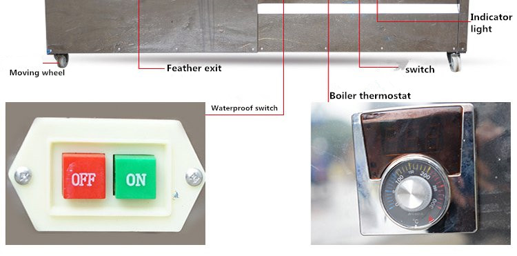 Chicken feather removal machine details