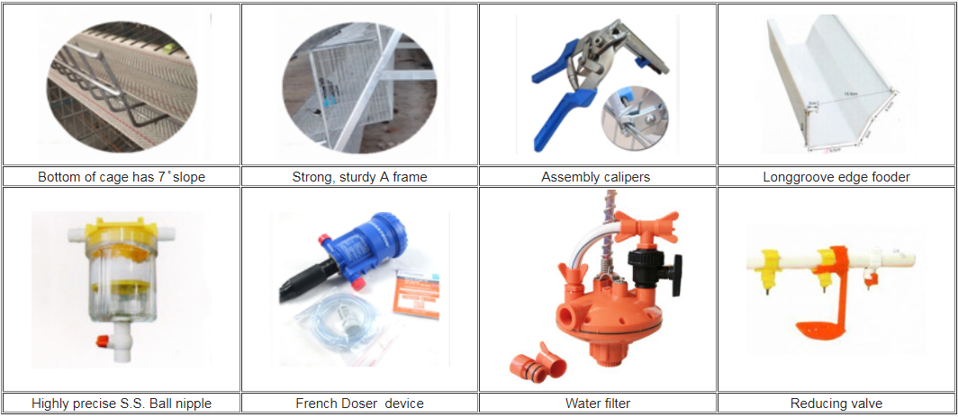 Parts of layer chicken cage